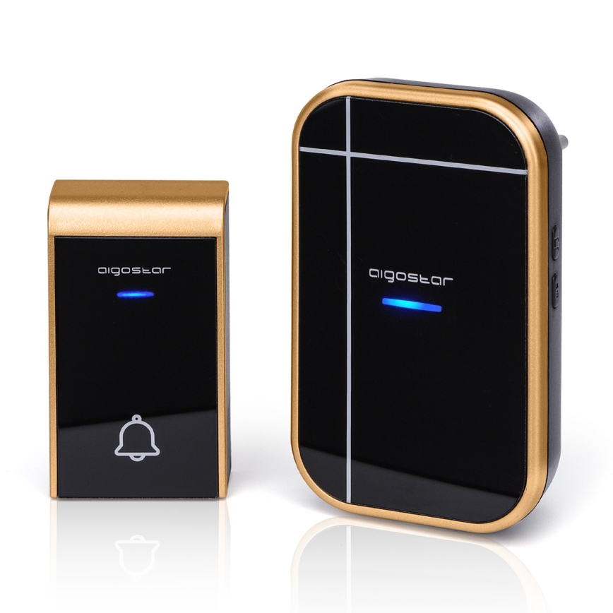 Aigostar - Бездротовий дверний дзвінок в розетку 230V IP44 чорний