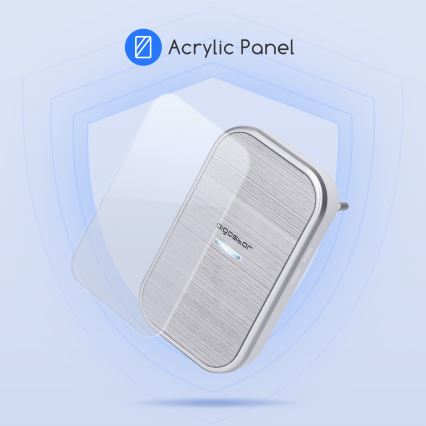 Aigostar - Бездротовий дверний дзвінок в розетку 230V IP44 срібний
