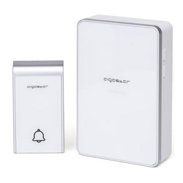 Aigostar - Бездротовий дзвінок 3xAA/12V IP44 білий/сріблястий