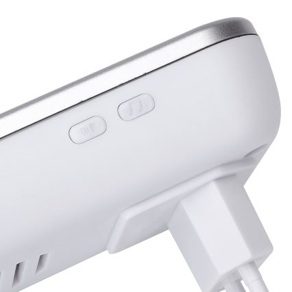 Aigostar - Бездротовий дзвінок для розетки 230V/12V IP44 сріблястий