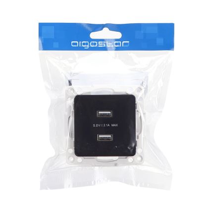 Aigostar - безрамна USB-розетка живлення 2x USB-A чорна