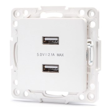 Aigostar - безрамочная USB-розетка, 2 порта USB-A, белая