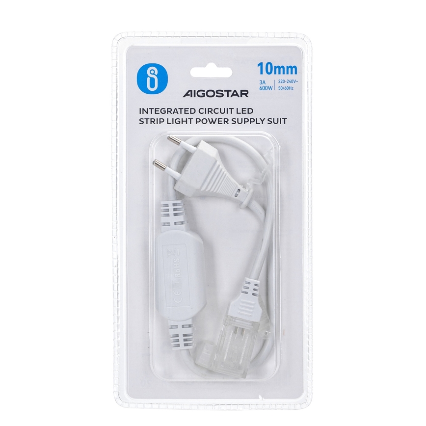 Aigostar - Блок питания для светодиодных лент шириной 10 мм, 600 Вт/230 В, белый