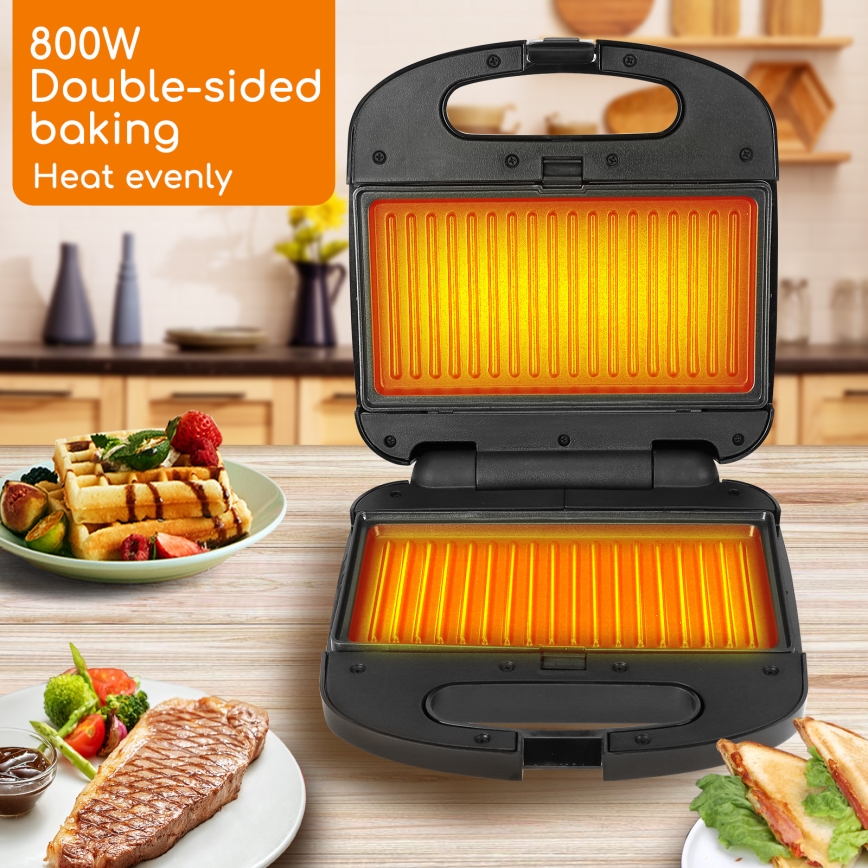 Aigostar - Бутербродница 800W/230V черный