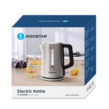 Aigostar - Чайник 1,7л 2200W/230V матовий хром