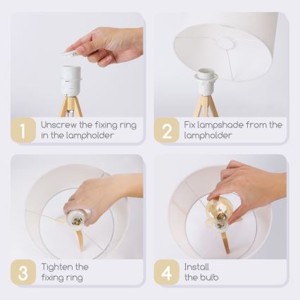 Aigostar - Дерев'яна настільна лампа 1xE27/60W/230V сосна