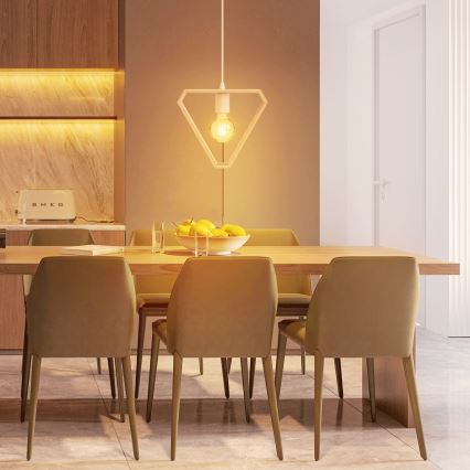 Aigostar - Деревянная люстра на тросе 1xE27/60W/230V сосна