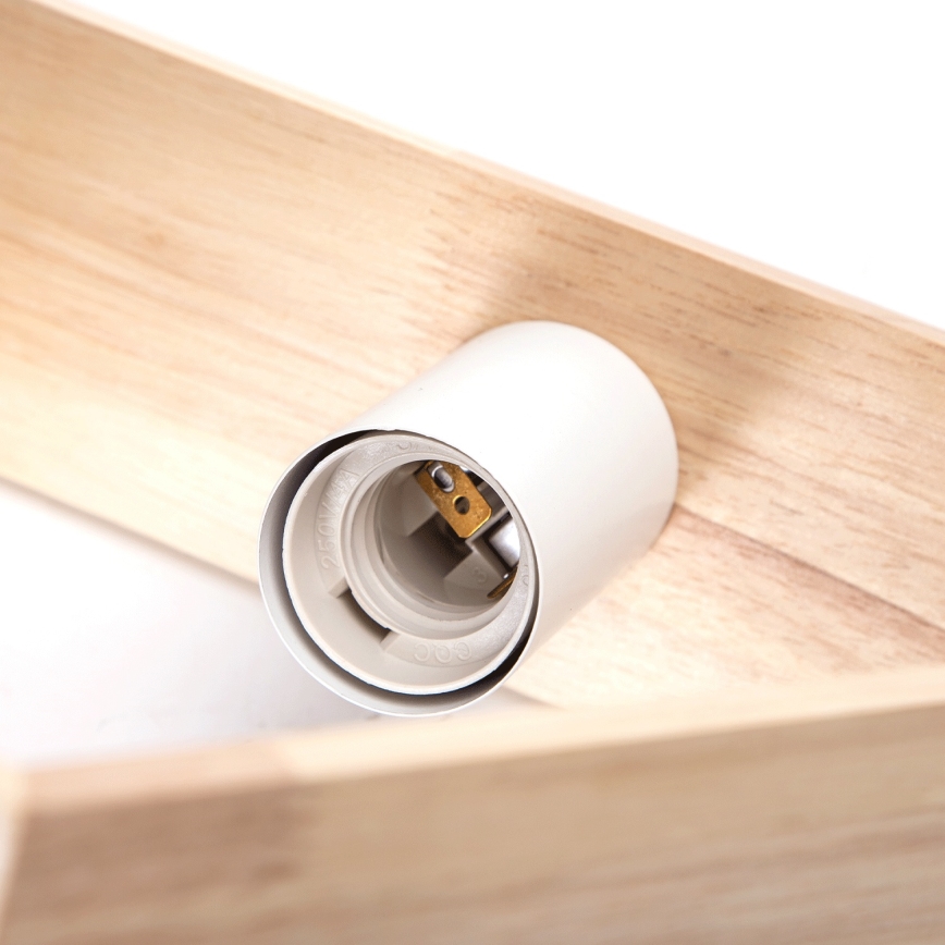 Aigostar - Деревянная люстра на тросе 1xE27/60W/230V сосна