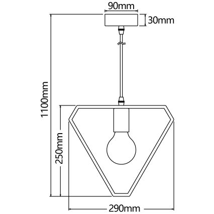 Aigostar - Деревянная люстра на тросе 1xE27/60W/230V сосна