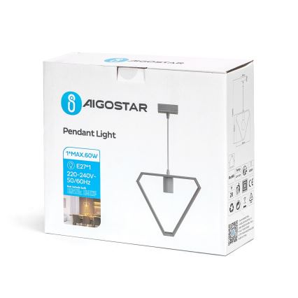 Aigostar - Деревянная люстра на тросе 1xE27/60W/230V сосна
