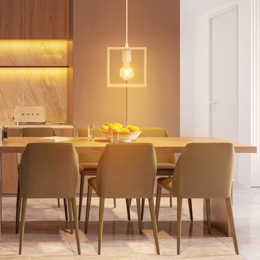 Aigostar - Деревянная люстра на тросе 1xE27/60W/230V сосна