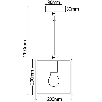 Aigostar - Деревянная люстра на тросе 1xE27/60W/230V сосна