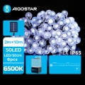 Aigostar - Декоративна LED гірлянда на сонячній батареї 50xLED/8 функцій 12 м IP65 холодний білий