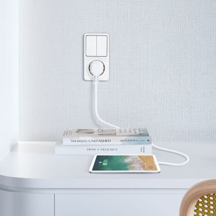 Aigostar - Домашний выключатель 2P с розеткой 1x10A/250V SCHUKO