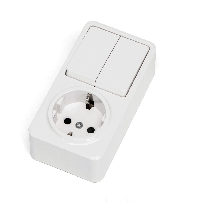 Aigostar - Домашний выключатель 2P с розеткой 1x10A/250V
