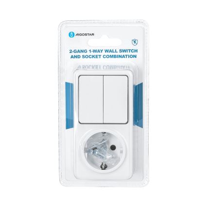 Aigostar - Домашний выключатель 2P с розеткой 1x10A/250V
