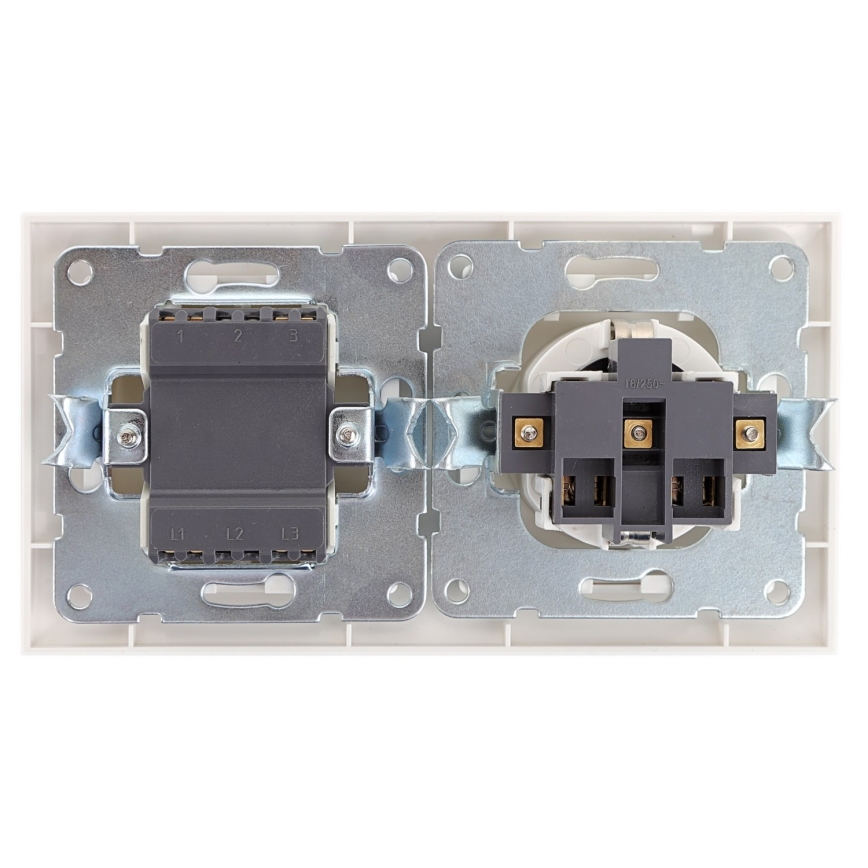 Aigostar - Домашний выключатель с розеткой 1x16A/250V