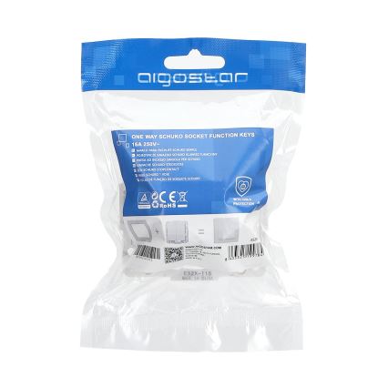 Aigostar - Домашня розетка без рамки SCHUKO 250V біла