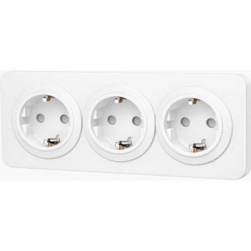 Aigostar - Домашня розетка з рамкою 3Z SCHUKO 250V/16A біла