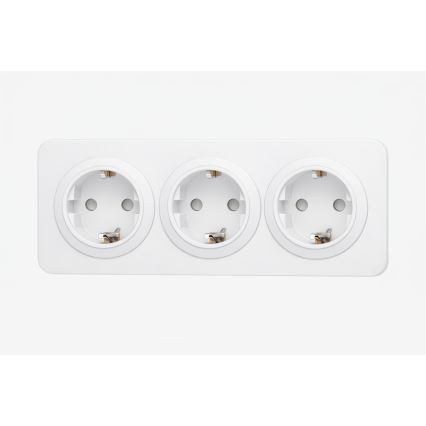 Aigostar - Домашня розетка з рамкою 3Z SCHUKO 250V/16A біла