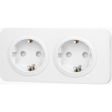 Aigostar - Домашняя розетка в рамке 2× SCHUKO 250 В/16 А белая