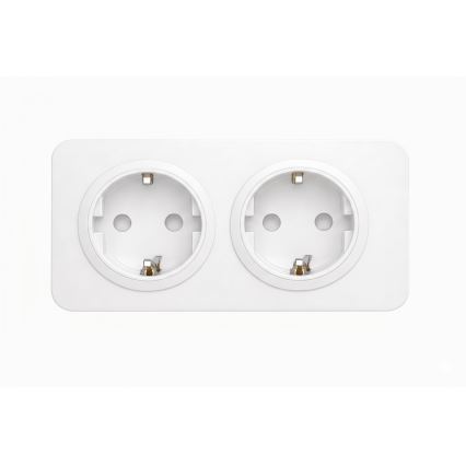 Aigostar - Домашняя розетка в рамке 2× SCHUKO 250 В/16 А белая
