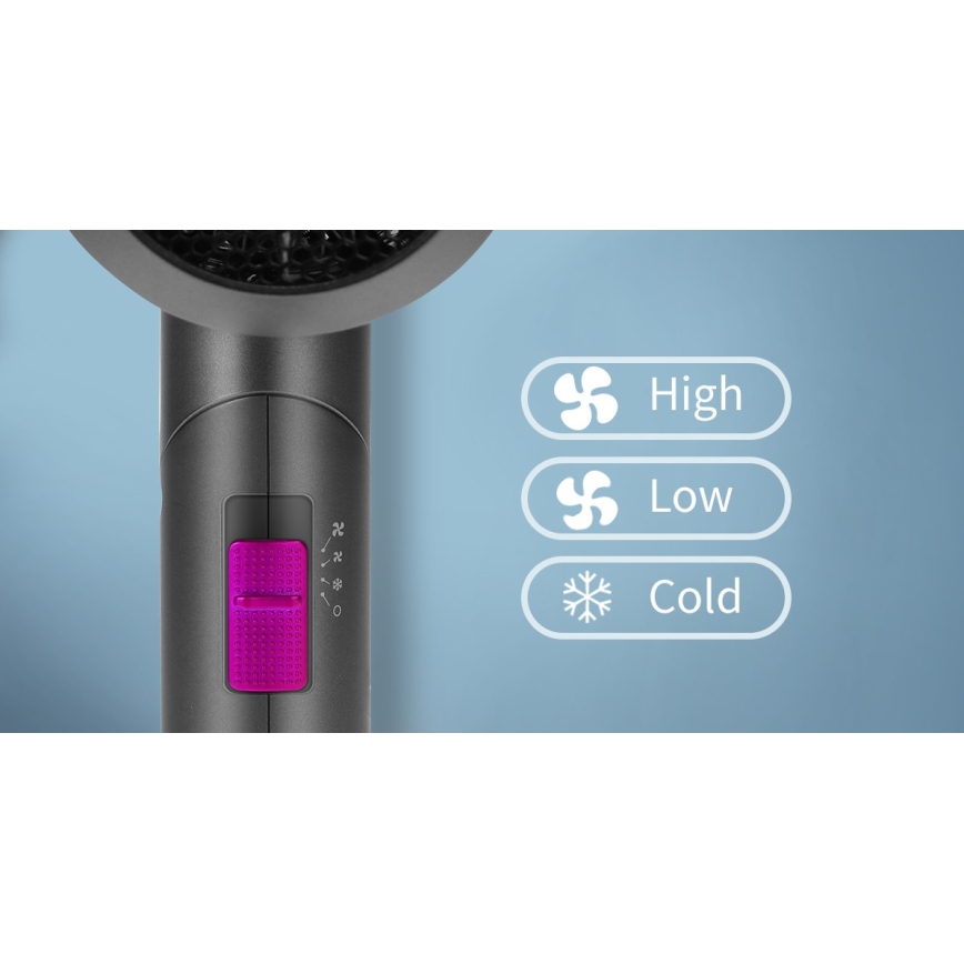 Aigostar - Дорожный фен 1800W/230V фиолетовый/черный