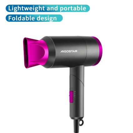 Aigostar - Дорожный фен 1800W/230V фиолетовый/черный