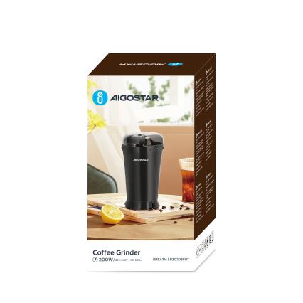 Aigostar - Электрическая кофемолка 60 г 200W/230V черный