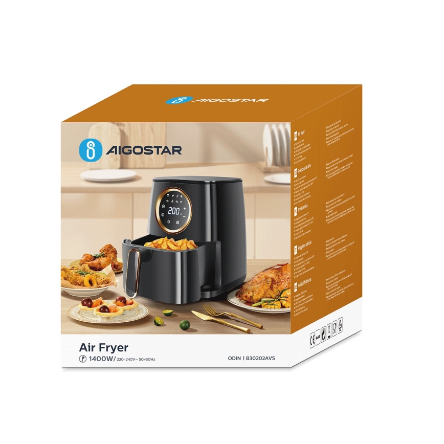 Aigostar - Фритюрница 1400W/230V 4,2 л черный