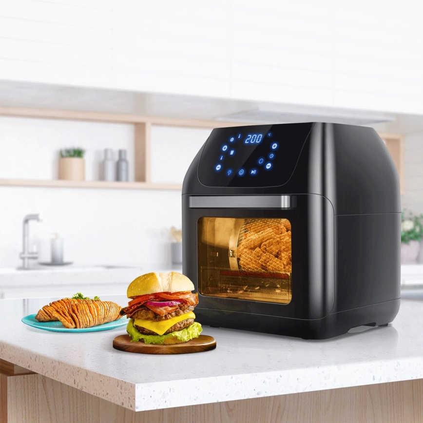 Aigostar - Гаряча повітряна піч 1400 Вт/230 В 12 л чорна