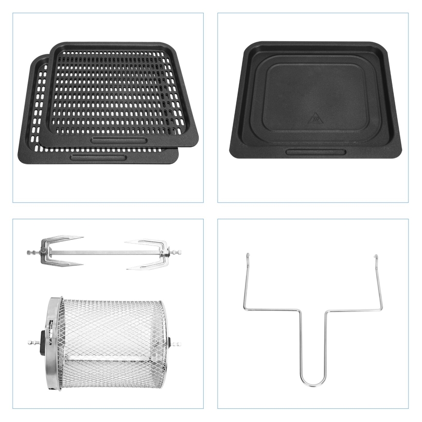 Aigostar - Гаряча повітряна піч 1400 Вт/230 В 12 л чорна