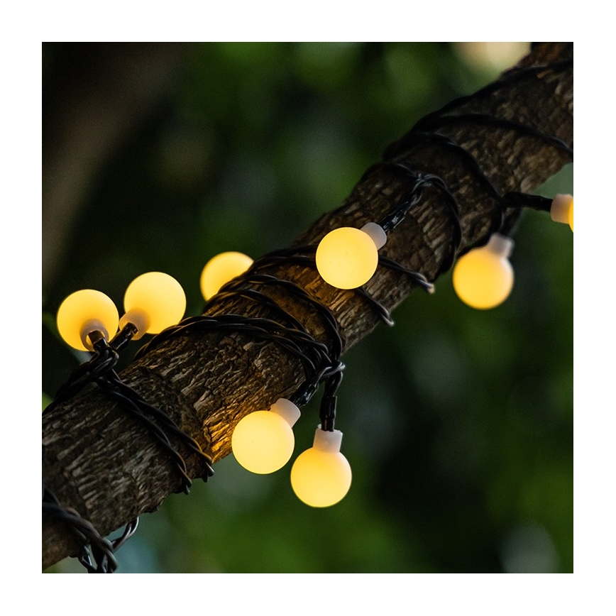 Aigostar - LED декоративна гірлянда на сонячній батареї 50xLED/8 функцій 12 м IP65 теплий білий