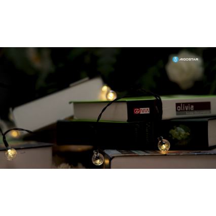 Aigostar - LED декоративна гірлянда на сонячній батареї 50xLED/8 функцій 12 м IP65 теплий білий