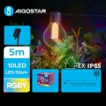 Aigostar - LED Декоративна гірлянда на сонячній батареї 10xLED/8 функцій 5,5 м IP65 кольоровий
