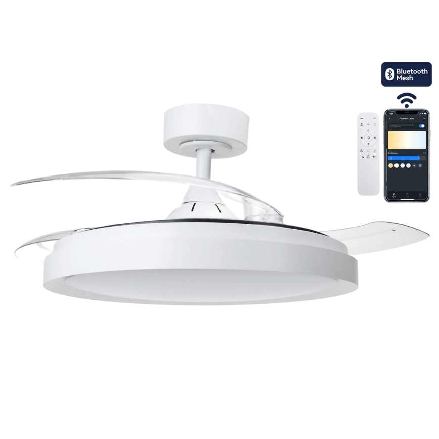 Aigostar - диммируемый потолочный вентилятор с LED-подсветкой LED/50W/230V 2700-6500K диаметр 106 см белый + пульт дистанционного управления