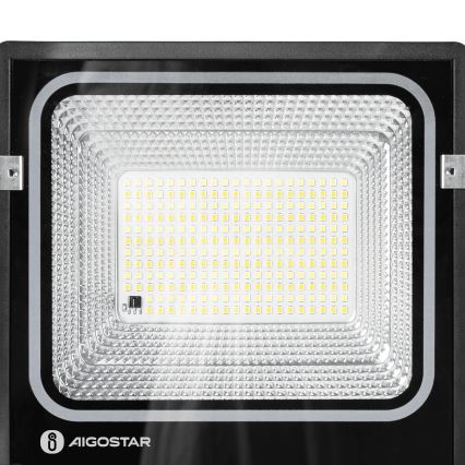 Aigostar - диммируемый LED солнечный прожектор LED/100W/3,2V 2000mAh 3000K/4000K/6500K IP66 + пульт дистанционного управления
