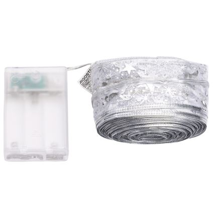 Aigostar - светодиодная рождественская гирлянда, 100 светодиодов, питание 3×AA, длина 10 м, тёплый белый, серебристая