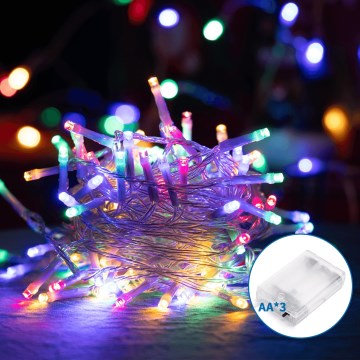 Aigostar - LED  гирлянда 100xLED/3xAA 10,3m многоцветная