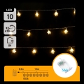 Aigostar - LED гірлянда 10xLED/3xAA 1,5m тепле біле світло, сніжинки