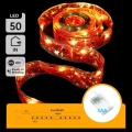 Aigostar - LED-гирлянда, 50 светодиодов, питание 3×AA, длина 5 м, тёплый белый/красный