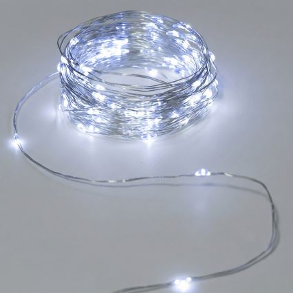 Aigostar - зовнішня LED гірлянда 50xLED/3xAA IP44 5,3 m холодний білий