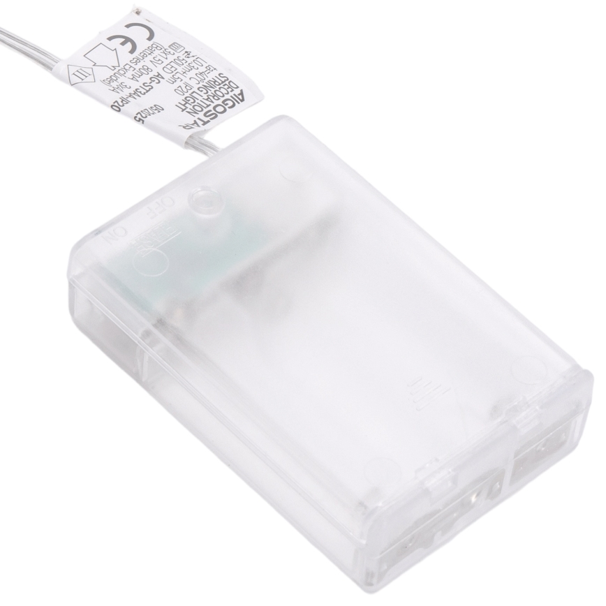 Aigostar - светодиодная рождественская гирлянда 50xLED/3xAA 5 м тёплый белый серебристая