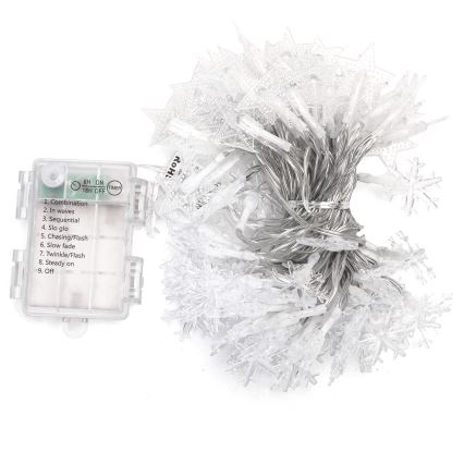 Aigostar - уличная LED-гирлянда 100xLED/8 функций 3xAA 10 m IP44 холодный белый