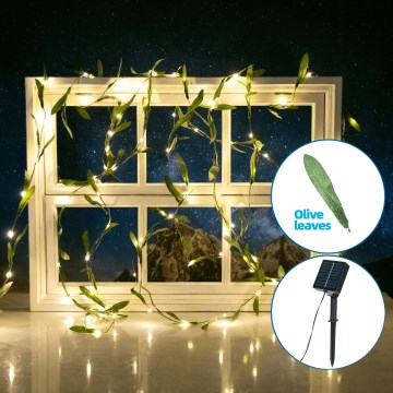 Aigostar - LED Гірлянда на сонячній батареї 100xLED/12м IP65 теплий білий олива