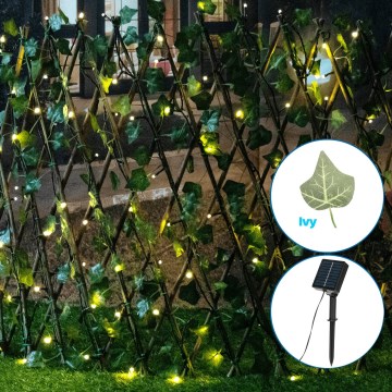 Aigostar - LED Гірлянда на сонячній батареї 102xLED/2x0,7м IP65 теплий білий плющ