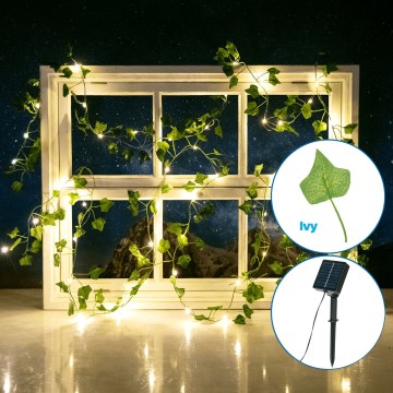 Aigostar - LED Гірлянда на сонячній батареї 50xLED/7м IP65 теплий білий плющ