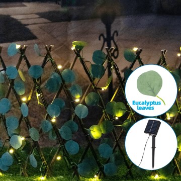 Aigostar - LED Гірлянда на сонячній батареї 56xLED/2x0,4м IP65 теплий білий евкаліпт