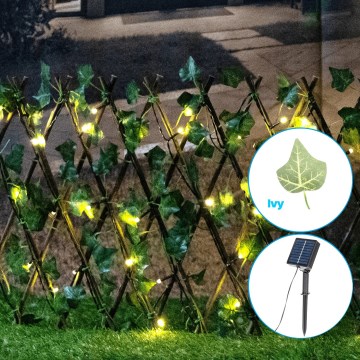 Aigostar - LED Гірлянда на сонячній батареї 56xLED/2x0,4м IP65 теплий білий плющ