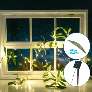 Aigostar - LED Гірлянда на сонячній батареї 60xLED/4м IP65 теплий білий олива